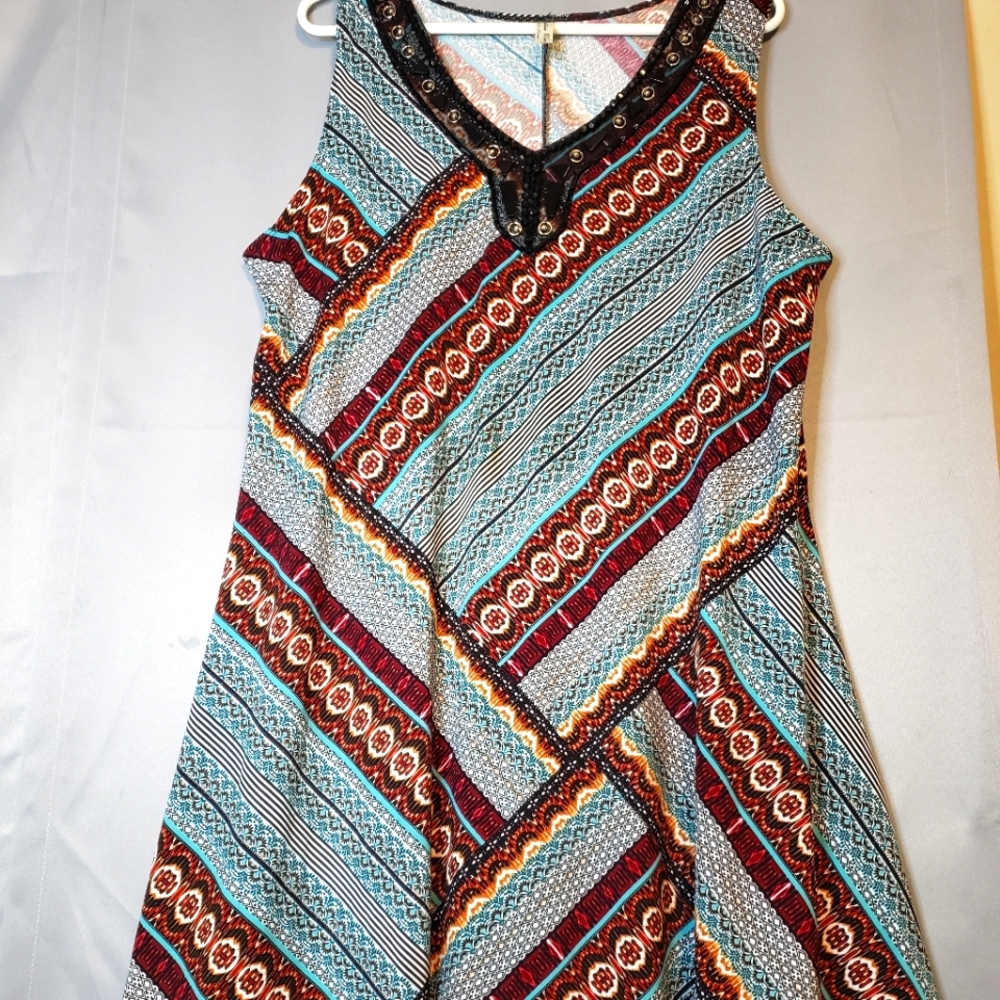 PerCeption Women Maxi Summer Handkerchief Asymmetrical Hem Dress Size 2X